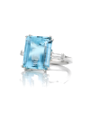 SLAETS Verlovingsringen VERKOCHT Aquamarine Ring with tapered Diamonds *SOLD OUT* (watches)